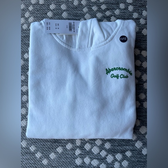 Abercrombie Golf Club Hoodie sweatshirt NEW Boys Medium Large 11 12 white green - Picture 9 of 14